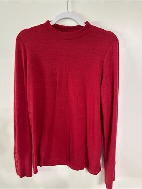 Rafaella Crimson Crewneck Sweater